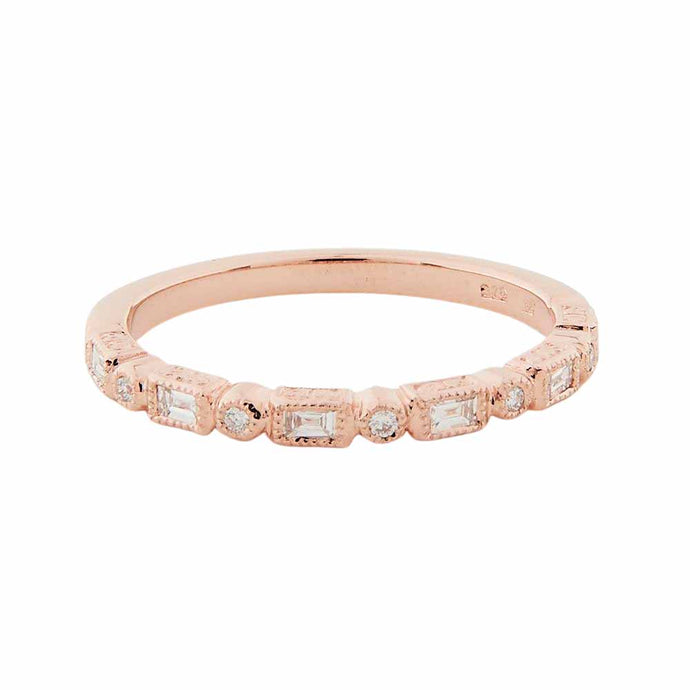 Art Deco Style Ring: Rose Gold and Diamond