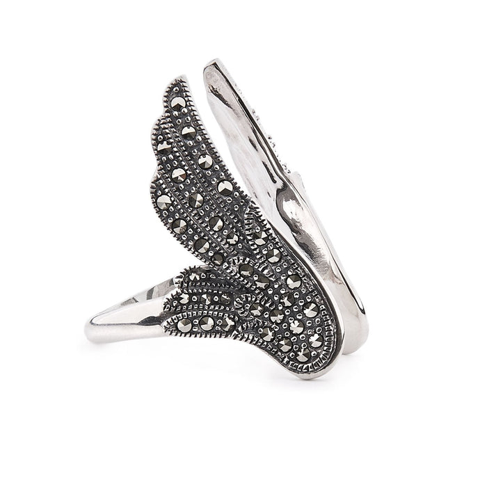 Stevie: Angel Wing Ring in Marcasite and Sterling Silver