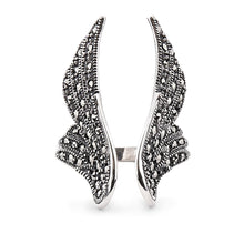 Load image into Gallery viewer, Stevie: Angel Wing Ring in Marcasite and Sterling Silver