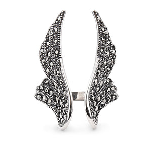 Stevie: Angel Wing Ring in Marcasite and Sterling Silver