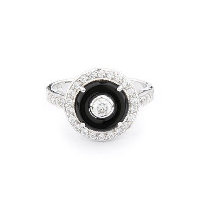 Wellington_&_North_Jewellery_Greta_Art_Deco_Black_Onyx_Cubic_Zirconia_925_Sterling_Silver_Ring_Front_View