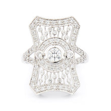 Load image into Gallery viewer, Wellington_&amp;_North_Art_Deco_Jewellery_Judy_Cubic_Zirconia_925_Sterling_Silver_Cocktail_Ring_Front_View
