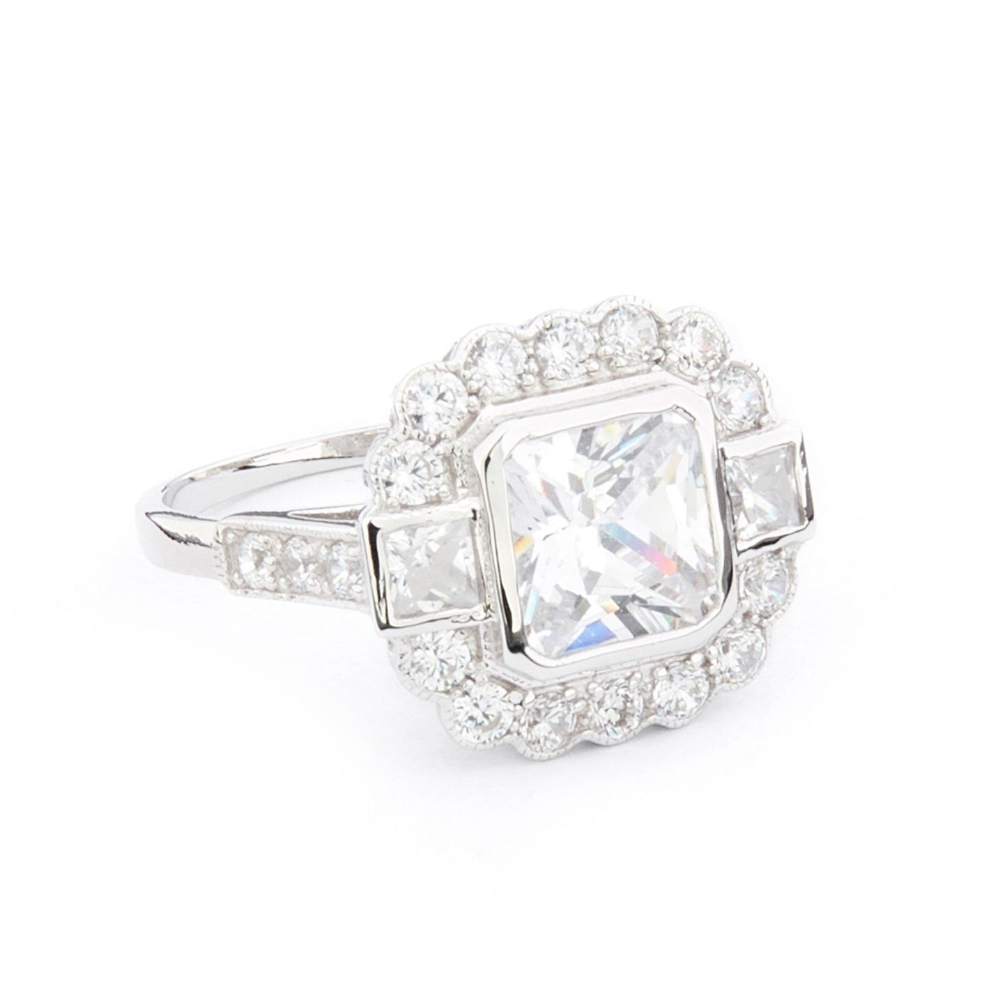 Wellington_&_North_Art_Deco_Jewellery_Mae_Cubic_Zirconia_925_Sterling_Silver_Ring_Side_View