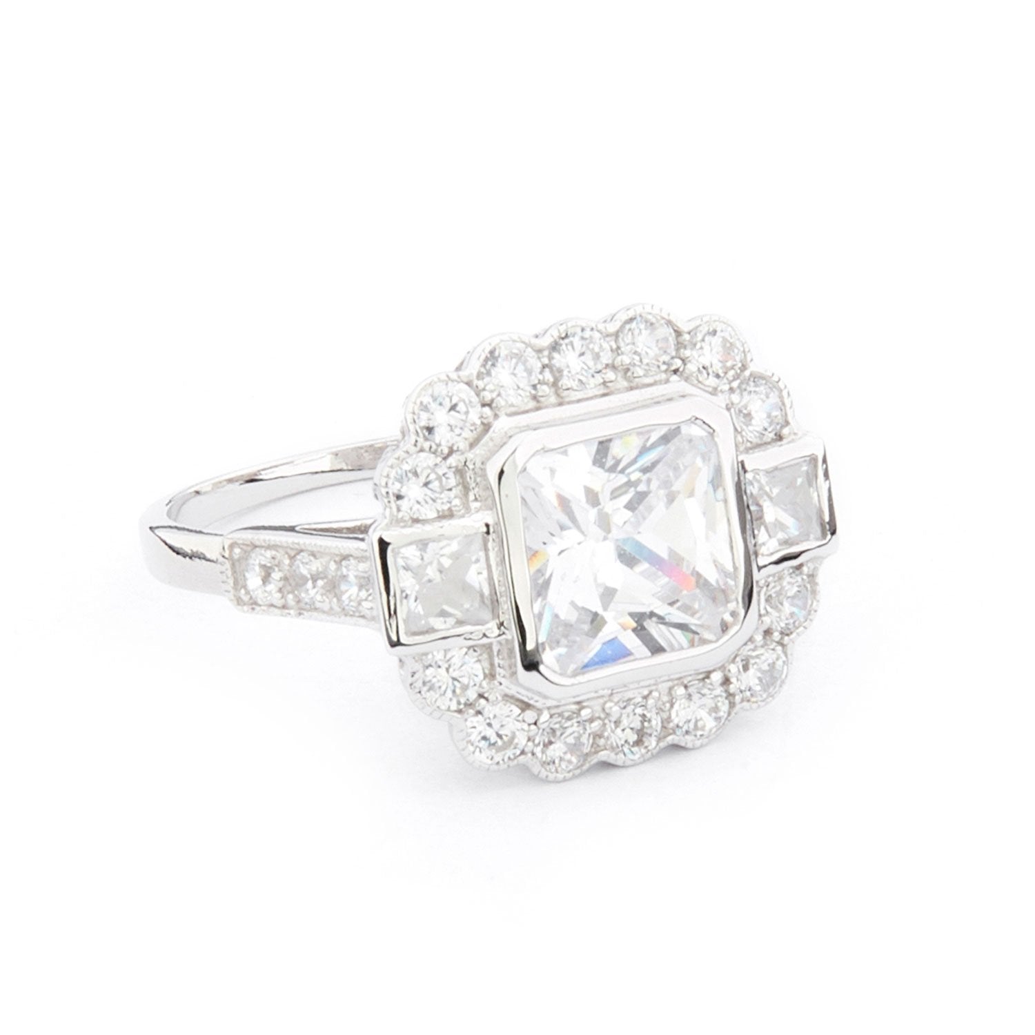 Wellington_&_North_Art_Deco_Jewellery_Mae_Cubic_Zirconia_925_Sterling_Silver_Ring_Side_View