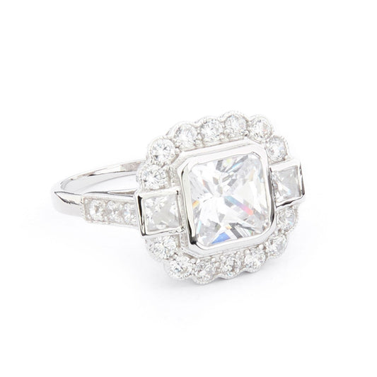 Wellington_&_North_Art_Deco_Jewellery_Mae_Cubic_Zirconia_925_Sterling_Silver_Ring_Side_View