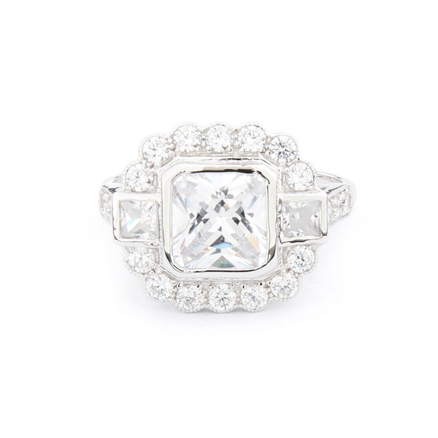 Wellington_&_North_Art_Deco_Jewellery_Mae_Cubic_Zirconia_925_Sterling_Silver_Ring_Side_View_Front_View