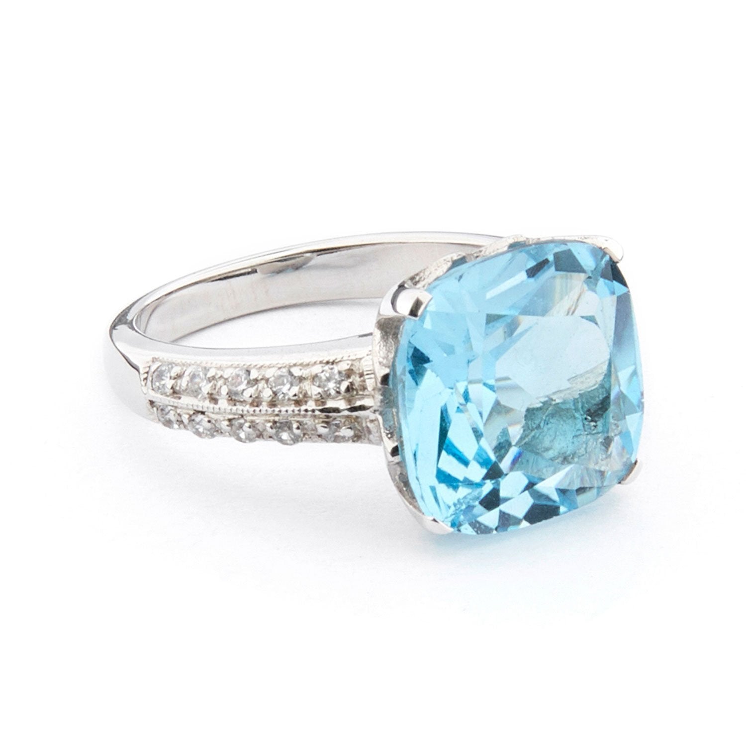Wellington_&_North_Art_Deco_Jewellery_Rosalind_Cushion_Cut_Blue_Topaz_Cubic_Zirconia_925_Sterling_Silver_Ring_Side_View