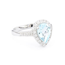 Load image into Gallery viewer, Wellington_&amp;_North_Art_Deco_Jewellery_Juliet_Teardrop_Blue_Topaz_Cubic_Zirconia_925_Sterling_Silver_Ring_Side_View