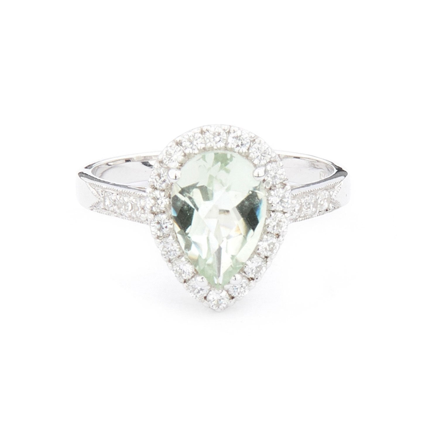 Wellington_&_North_Art_Deco_Jewellery_Juliet_Teardrop_Green_Amethyst_Cubic_Zirconia_Sterling_Silver_Ring_Front_View