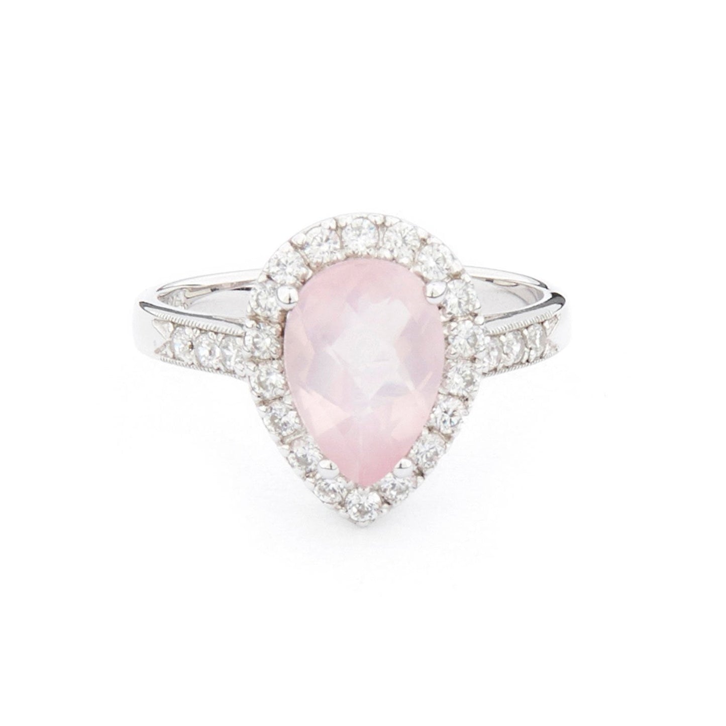 Wellington_&_North_Art_Deco_Jewellery_Juliet_Teardrop_Rose_Quartz_Cubic_Zirconia_925_Sterling_Silver_Ring_Front_View