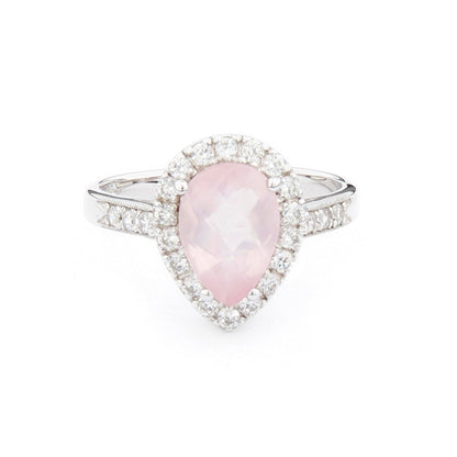 Wellington_&_North_Art_Deco_Jewellery_Juliet_Teardrop_Rose_Quartz_Cubic_Zirconia_925_Sterling_Silver_Ring_Front_View