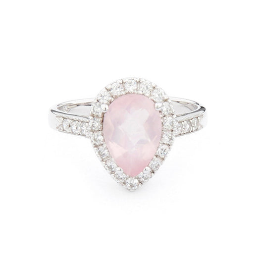 Wellington_&_North_Art_Deco_Jewellery_Juliet_Teardrop_Rose_Quartz_Cubic_Zirconia_925_Sterling_Silver_Ring_Front_View