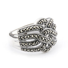 Load image into Gallery viewer, Wellington_&amp;_North_Jewellery_Hermione_Art_Deco_Marcasite_925_Sterling_Silver_Ring_Side_View