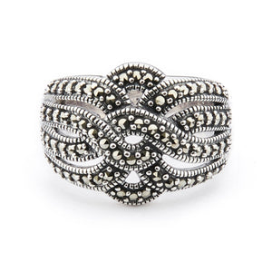 Wellington_&_North_Art_Deco_Jewellery_Hermione_Marcasite_Sterling_Silver_Ring_Front_View