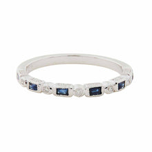 Load image into Gallery viewer, Art Deco Style Ring: White Gold, Sapphire and Diamond