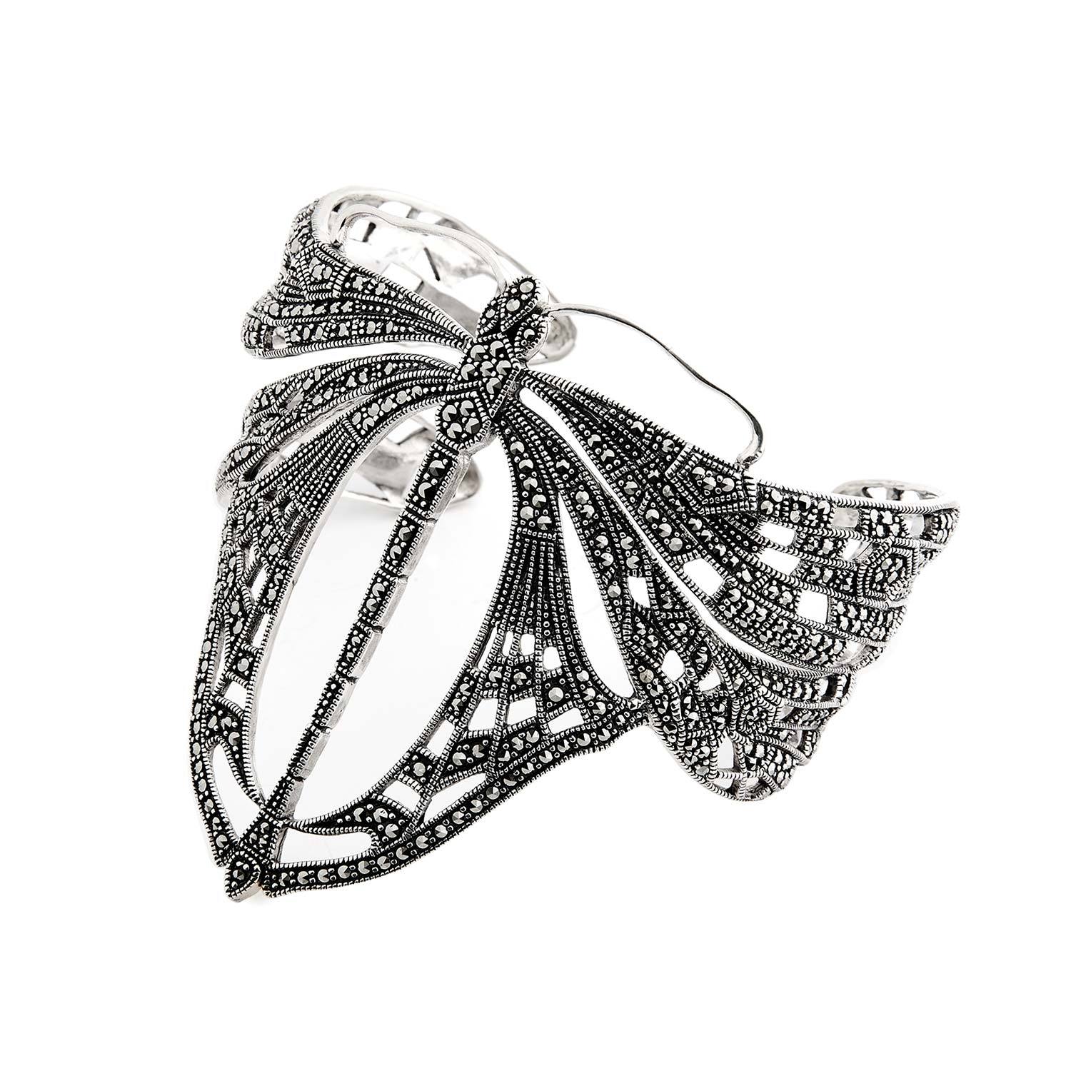 Sterling silver dragonfly discount cuff bracelet