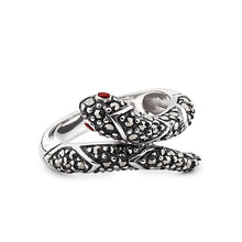 Load image into Gallery viewer, Suzi: Snake Ring in Marcasite, Garnet and Sterling Silver