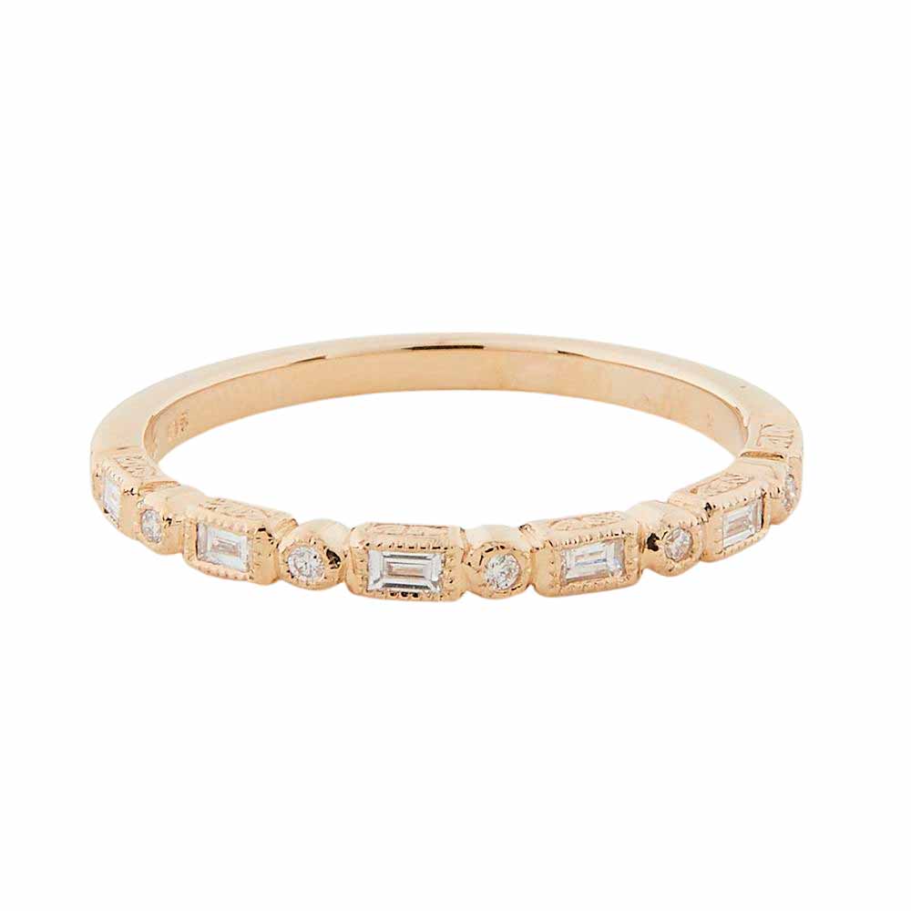 Art Deco Style Ring: Yellow Gold and Diamond