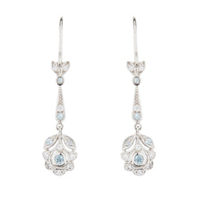 Load image into Gallery viewer, Wellington_&amp;_North_Art_Deco_Jewellery_Portia_Blue_Topaz_Cubic_Zirconia_925_Sterling_Silver_Drop_Earrings