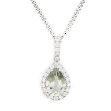 Load image into Gallery viewer, Wellington_&amp;_North_Art_Deco_Jewellery_Juliet_Teardrop_Green_Amethyst_Cubic_Zirconia_Sterling_Silver_Pendant
