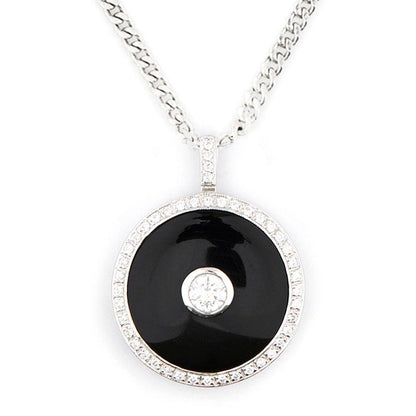 Wellington_&_North_Art_Deco_Jewellery_Marilyn_Cubic_Zirconia_Black_Onyx_925_Sterling_Silver_Round_Pendant