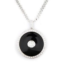 Load image into Gallery viewer, Wellington_&amp;_North_Art_Deco_Jewellery_Marilyn_Cubic_Zirconia_Black_Onyx_925_Sterling_Silver_Round_Pendant