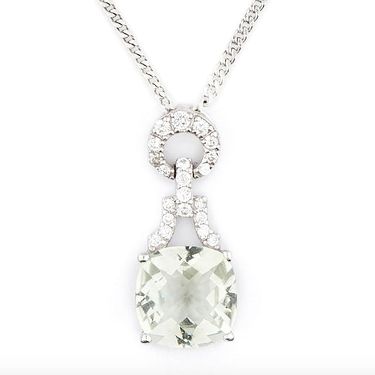 Wellington_&_North_Art_Deco_Jewellery_Rosalind_Cushion_Cut_Green_Amethyst_Cubic_Zirconia_925_Sterling_Silver_Pendant